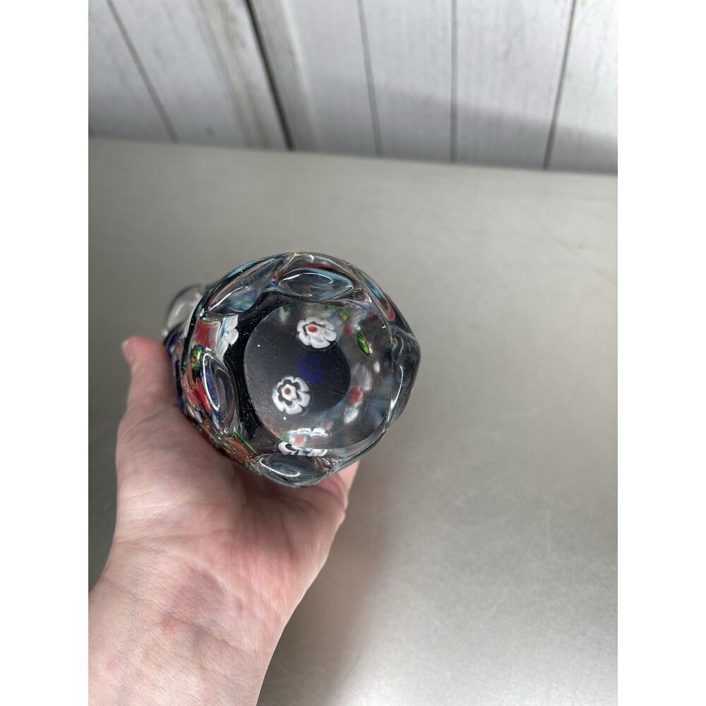 Venetian Murano Glass Millefiori Vase Vessel Vintage Unique Colorful 6.5in - Picture 4 of 7